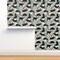 Tropical Cats Modern Garden Floral Black Feline Kitten Palm Fronds Custom Removable Wallpaper by Spoonflower Peel & Stick Wallpaper 2FT Wide